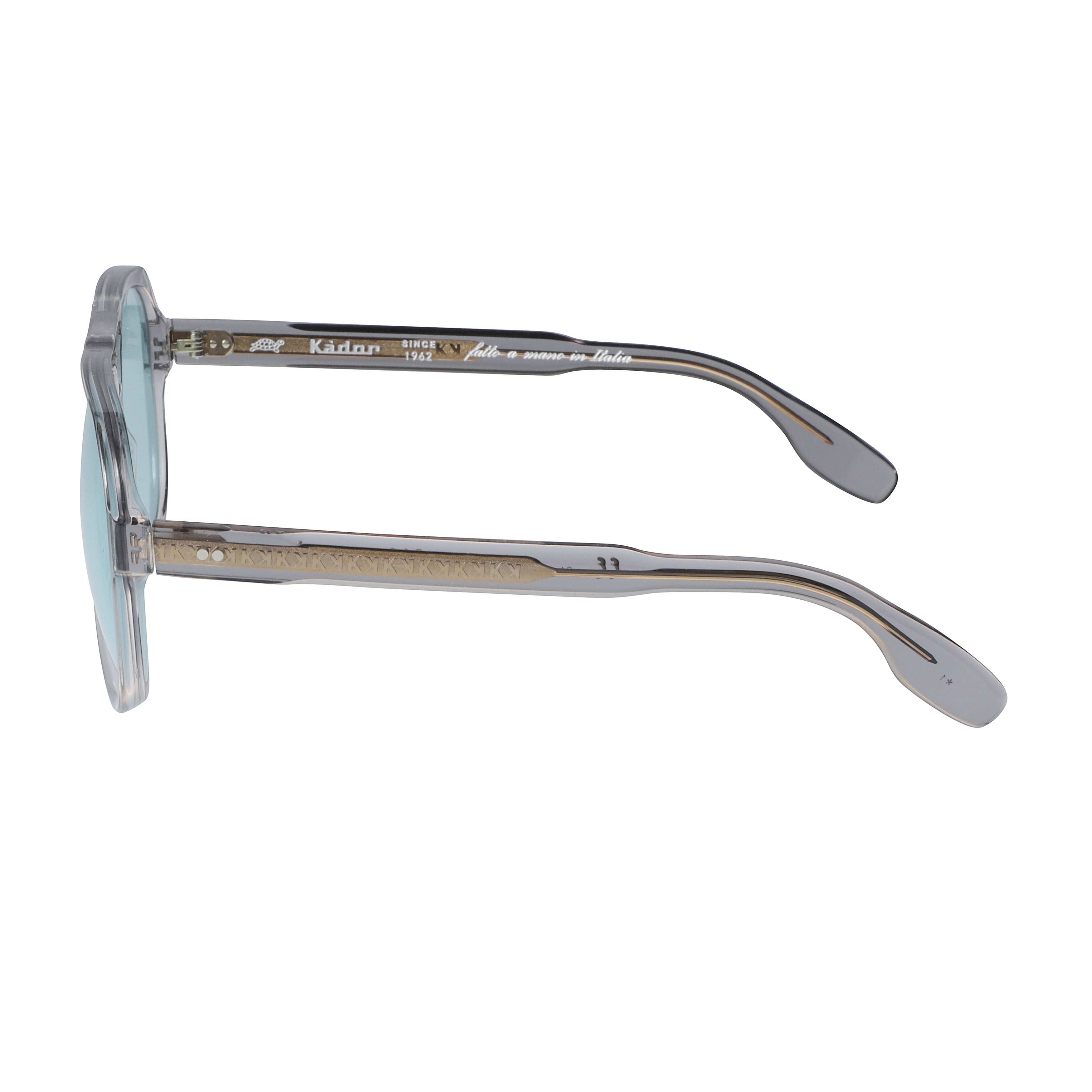 Big Pilot Aviator-Style Sunglasses with Translucent Grey Rims