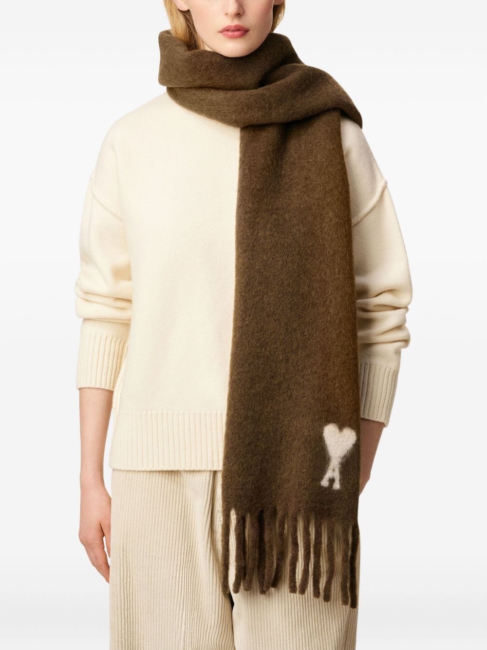 Brown Alpaca Blend Scarf