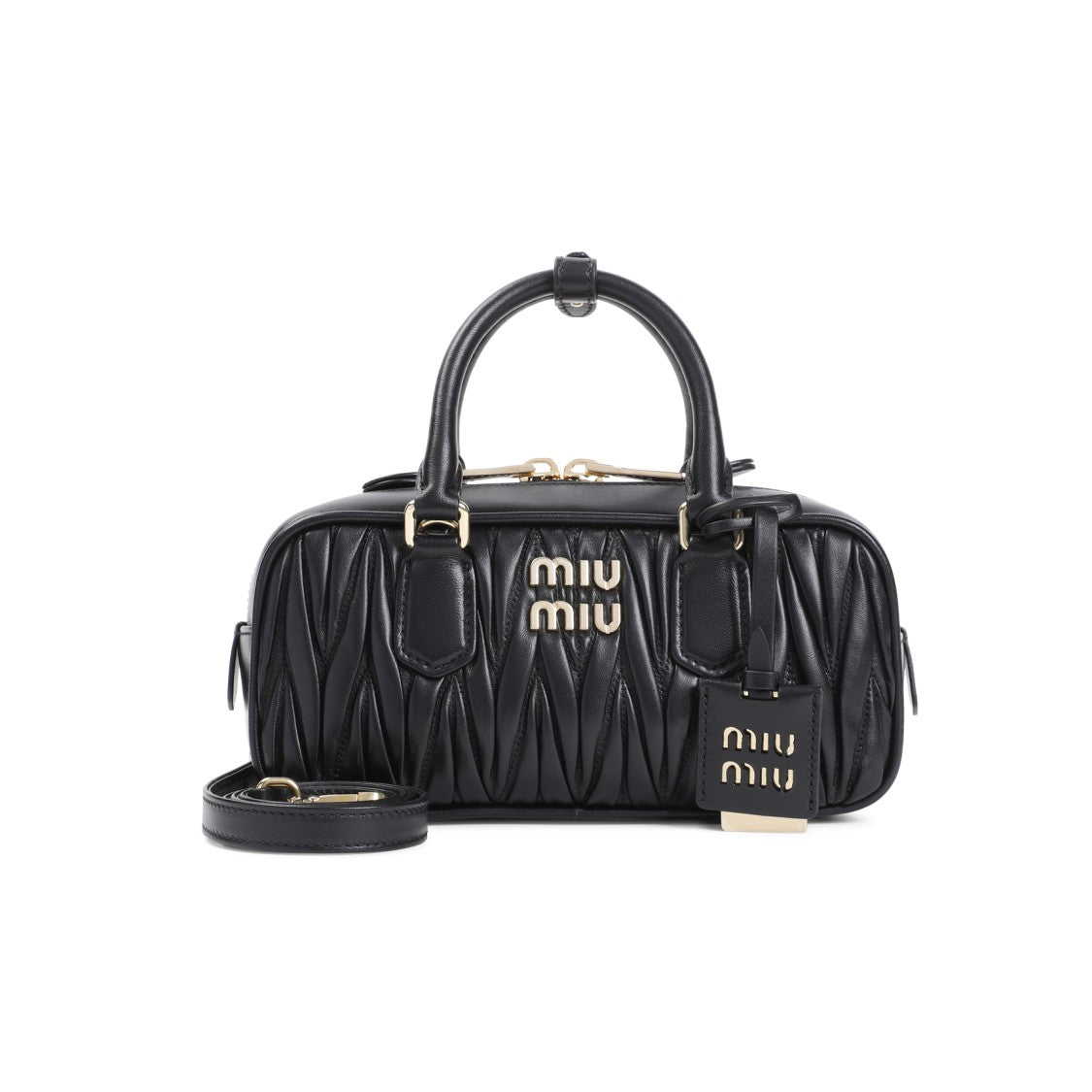 Matelassé Black Lamb Leather Handbag
