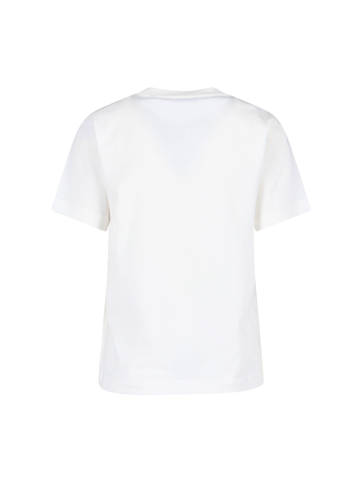 "Check" T-Shirt, In White Cotton