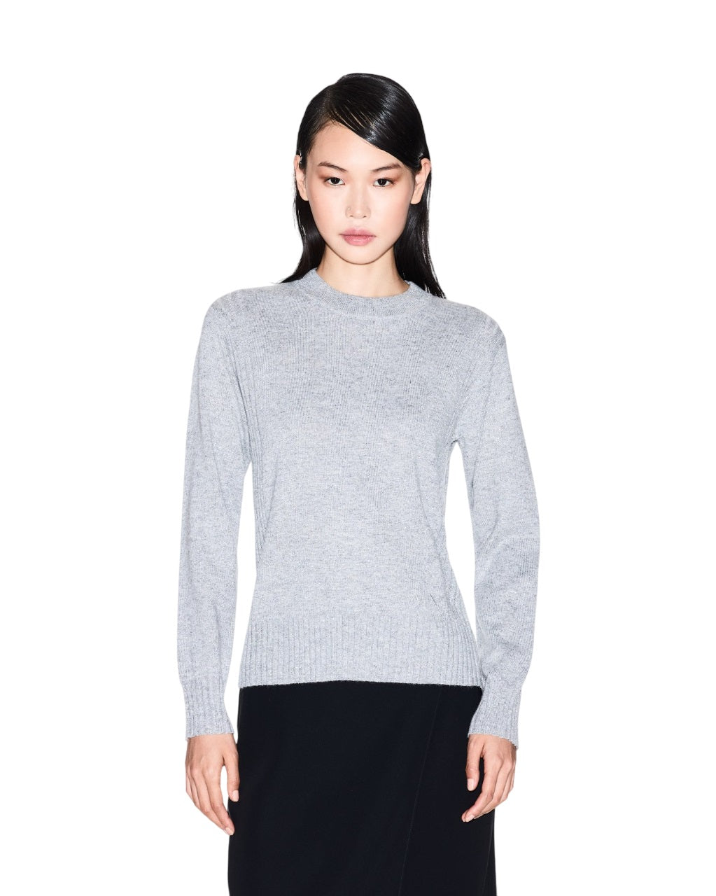 Grey Sweater With Shiny Lurex Finish