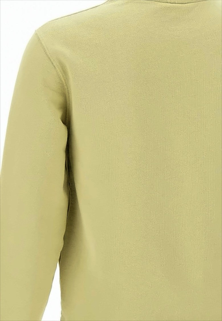 Long-Sleeve Crewneck Sweatshirt In Light Olive With Embroidered Fox Emblem