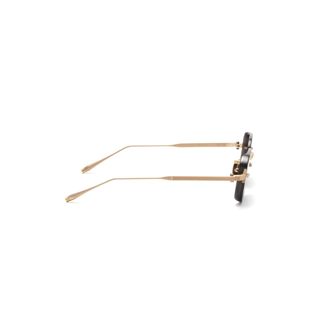 Aks-307 Geometric Octagonal Frame Sunglasses with Gold-tone Accents