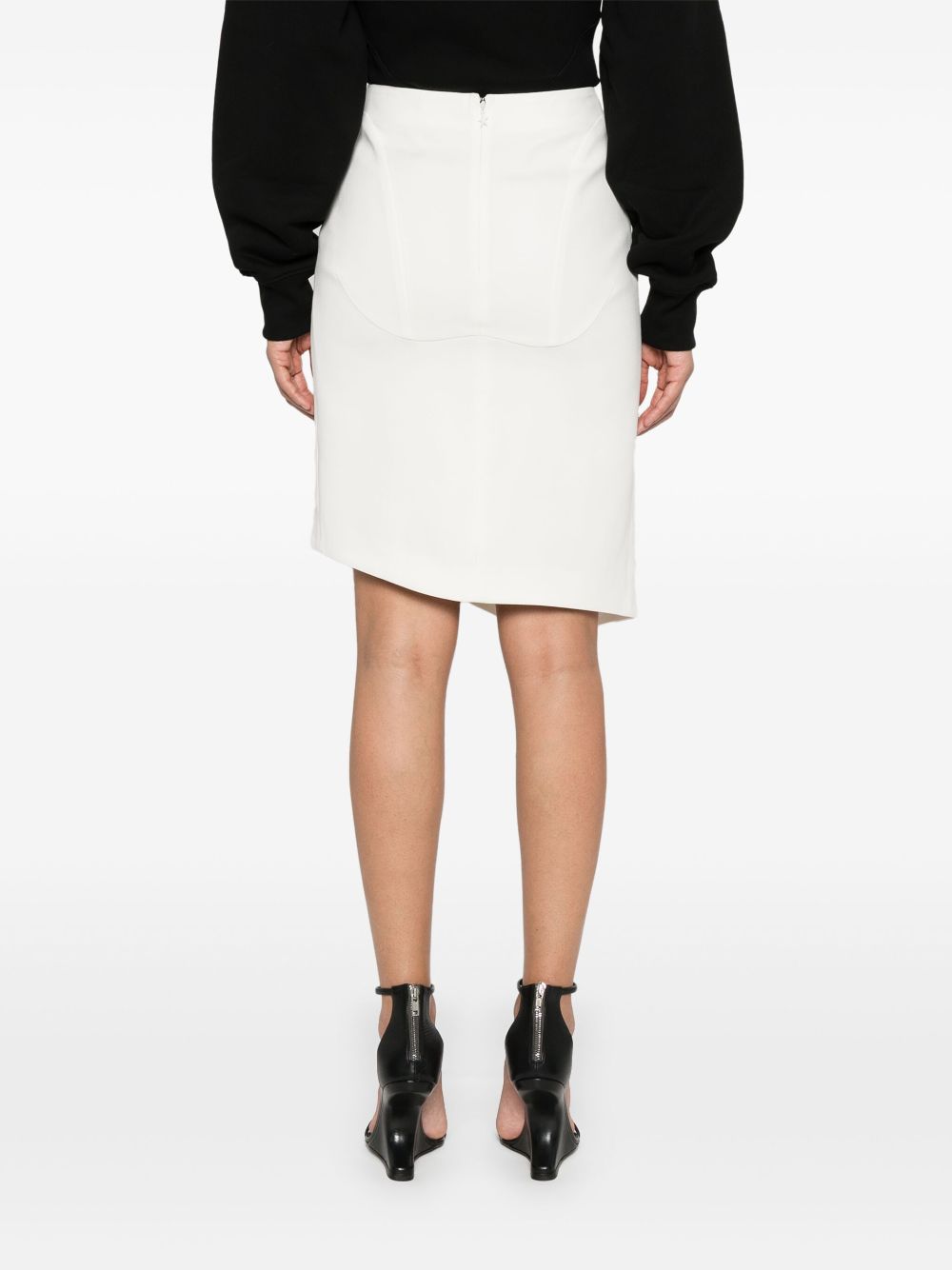 Asymmetric Ecru Midi Skirt