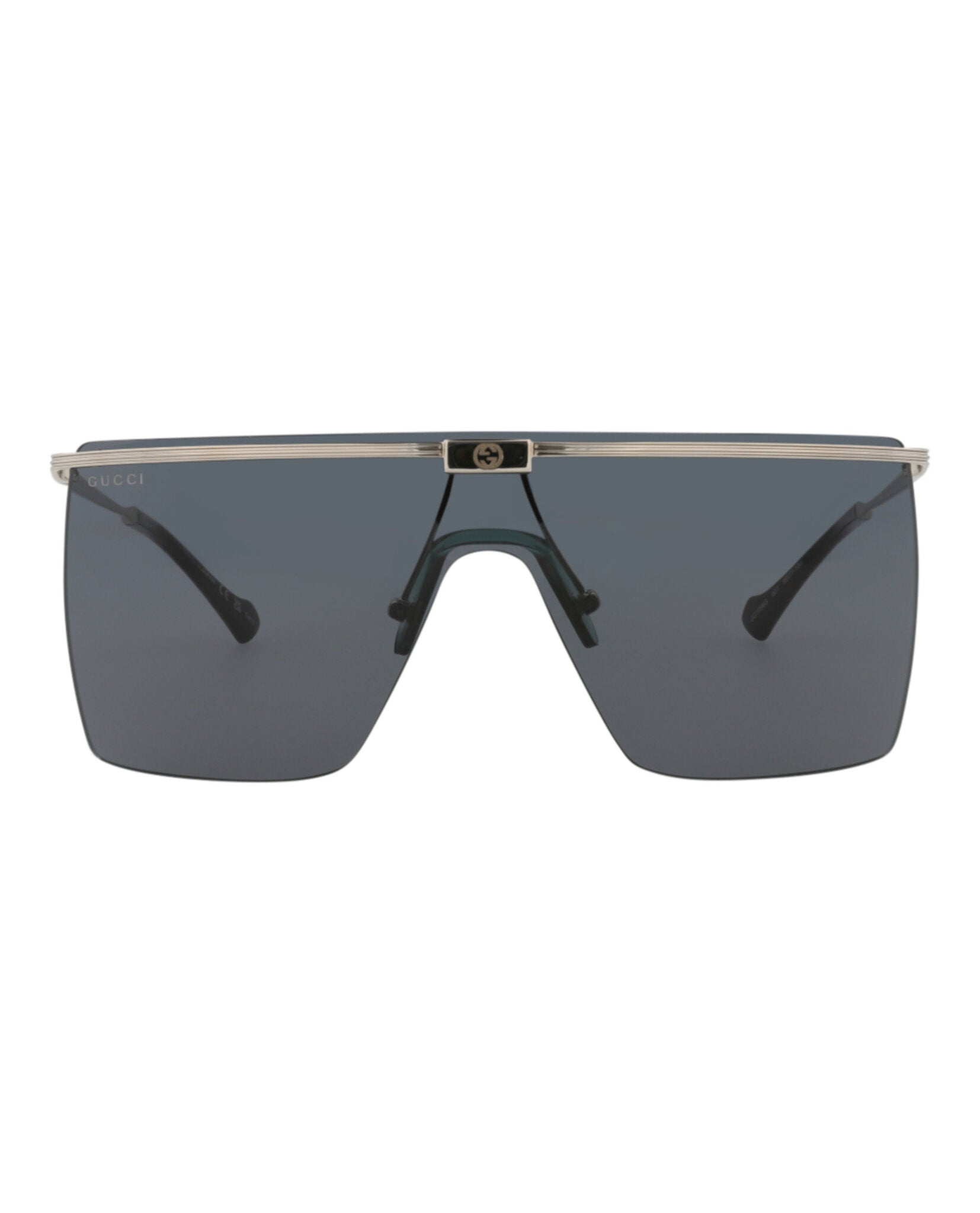 Shield-Frame Metal Sunglasses
