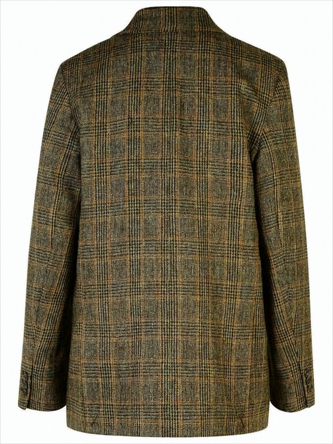 Plaid Double-Breasted Suit Jacket