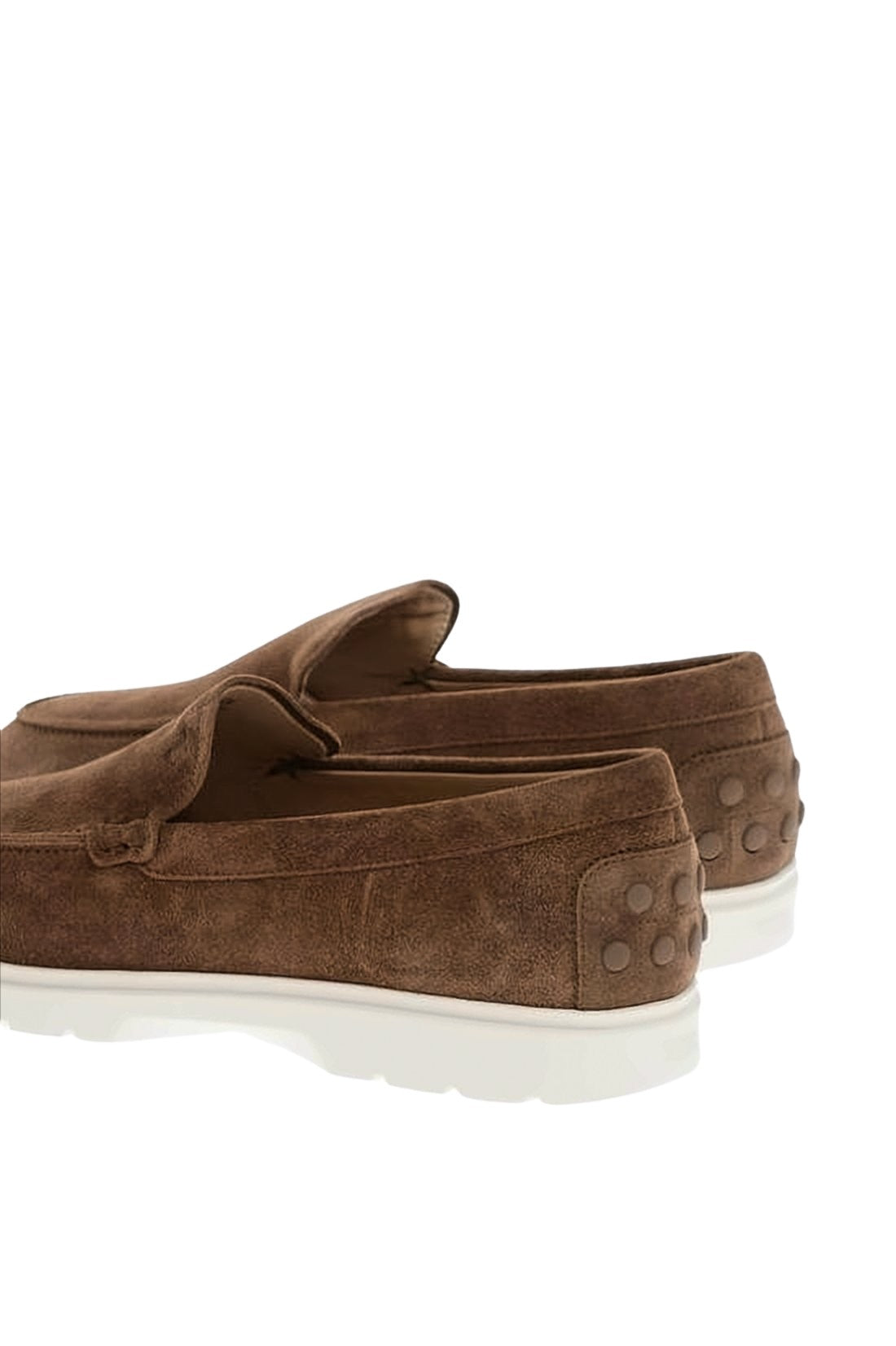 Suede Loafers with Textured Rubber Sole
