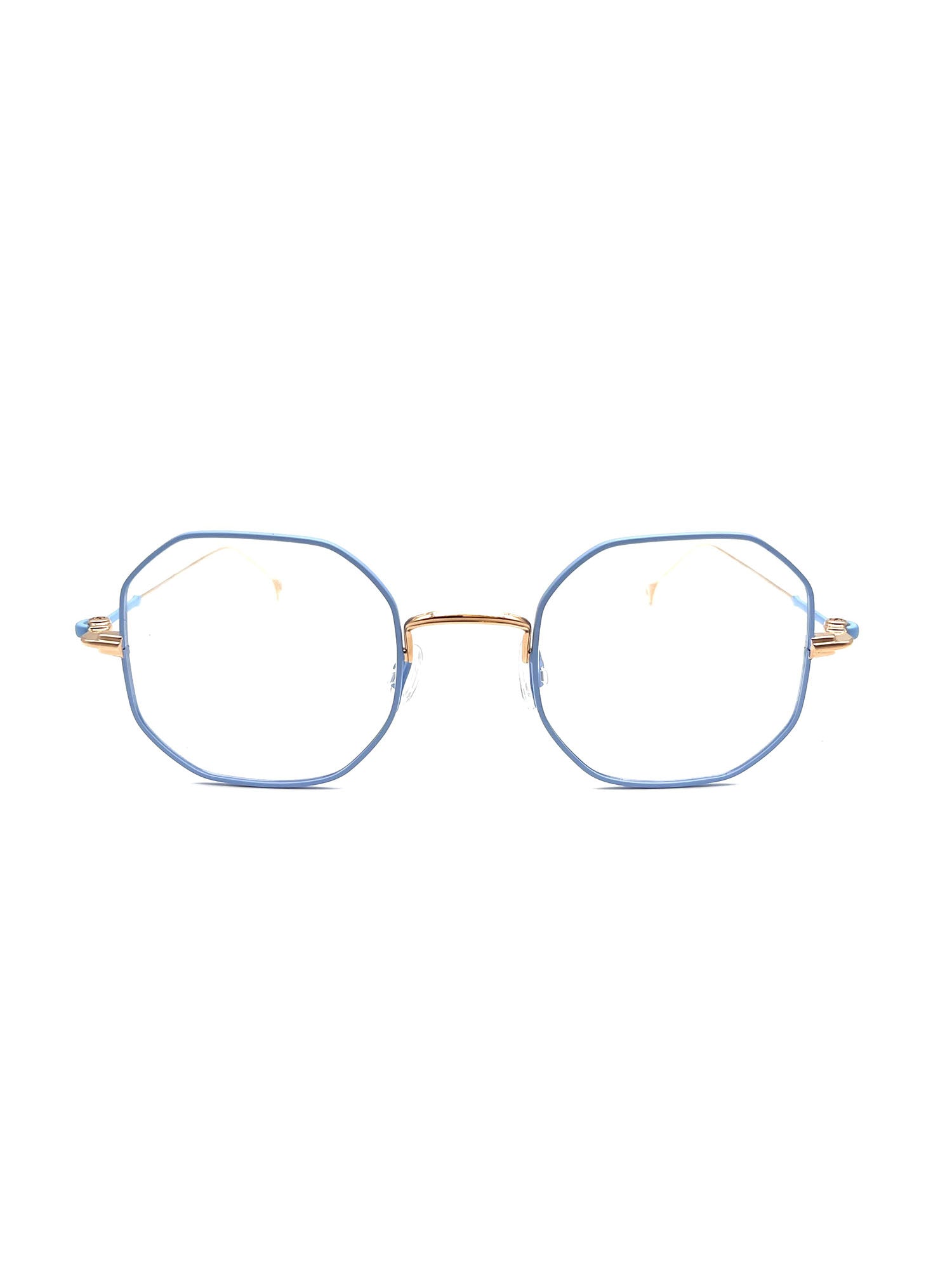 Octagonal Titanium Optical Frames with Gold Accents