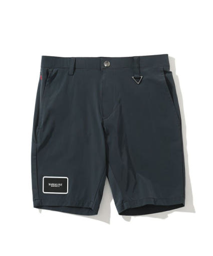 Minimalist Black Shorts with Button Closure and Subtle Accents