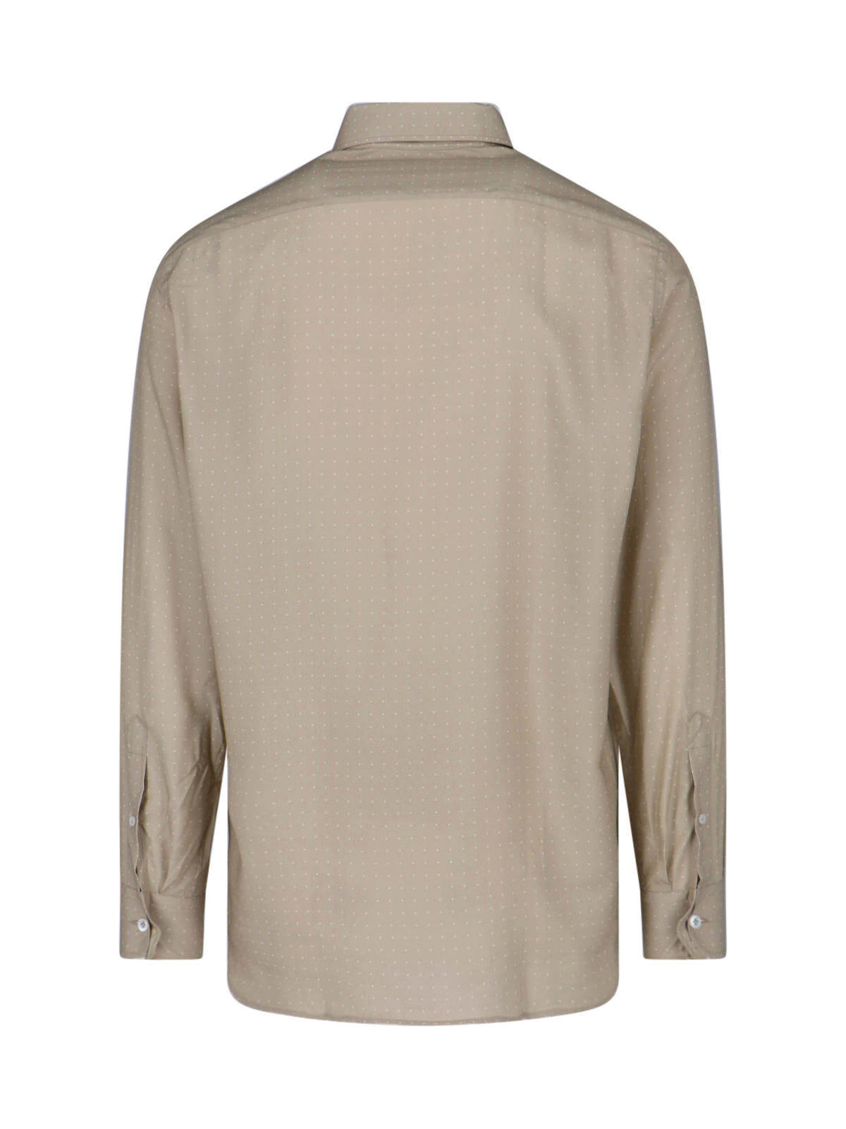 Taupe Lyocell Dotted Pattern Shirt