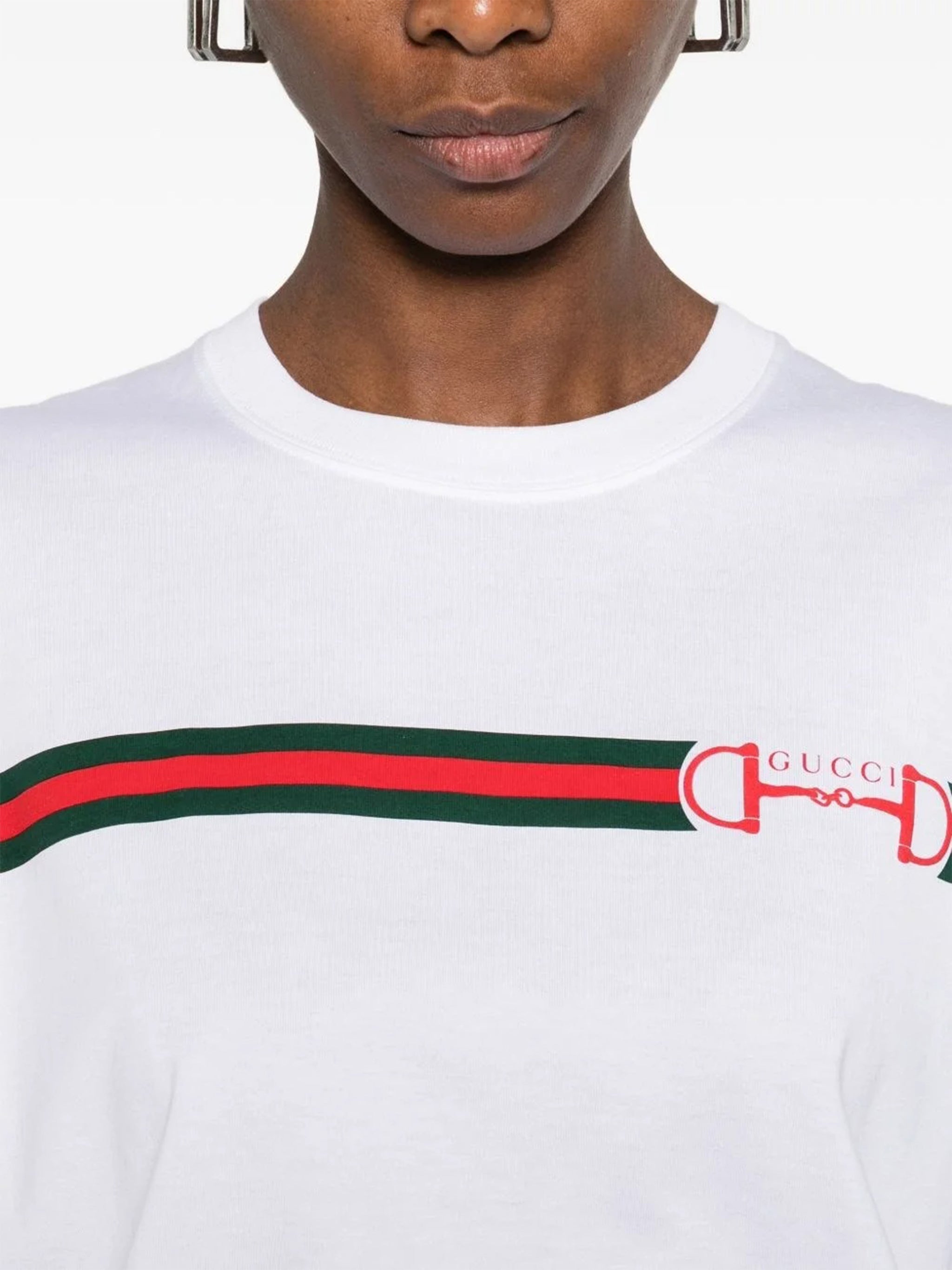 White Regular Light Jersey Horsebit Top