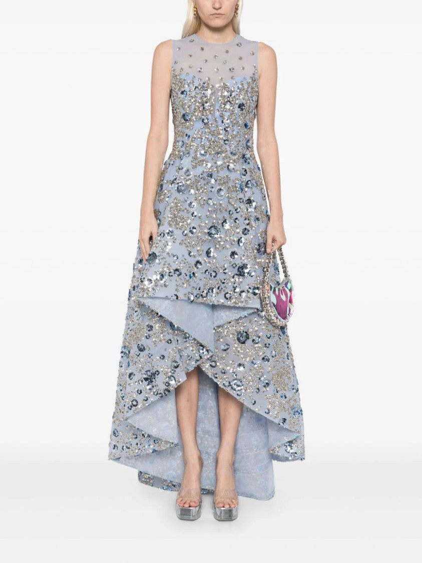Tulle, High-Low Dress With Dotted Beading