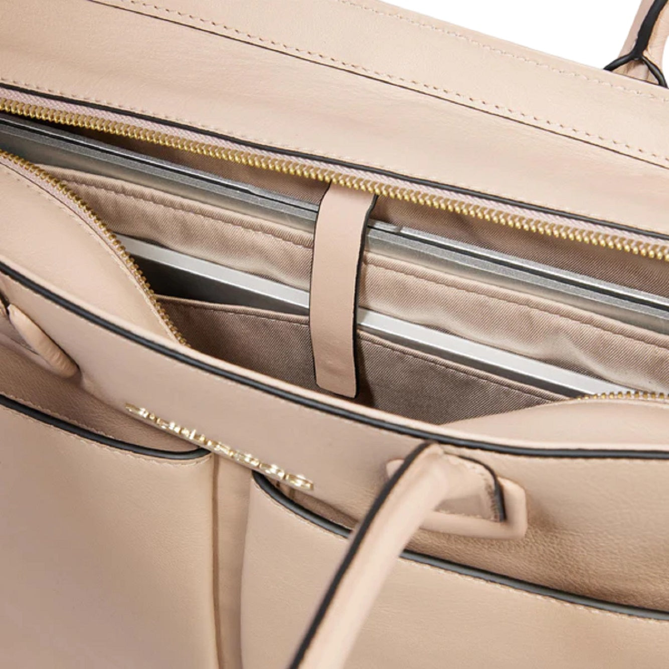 Structured Pink Leather Tote Bag