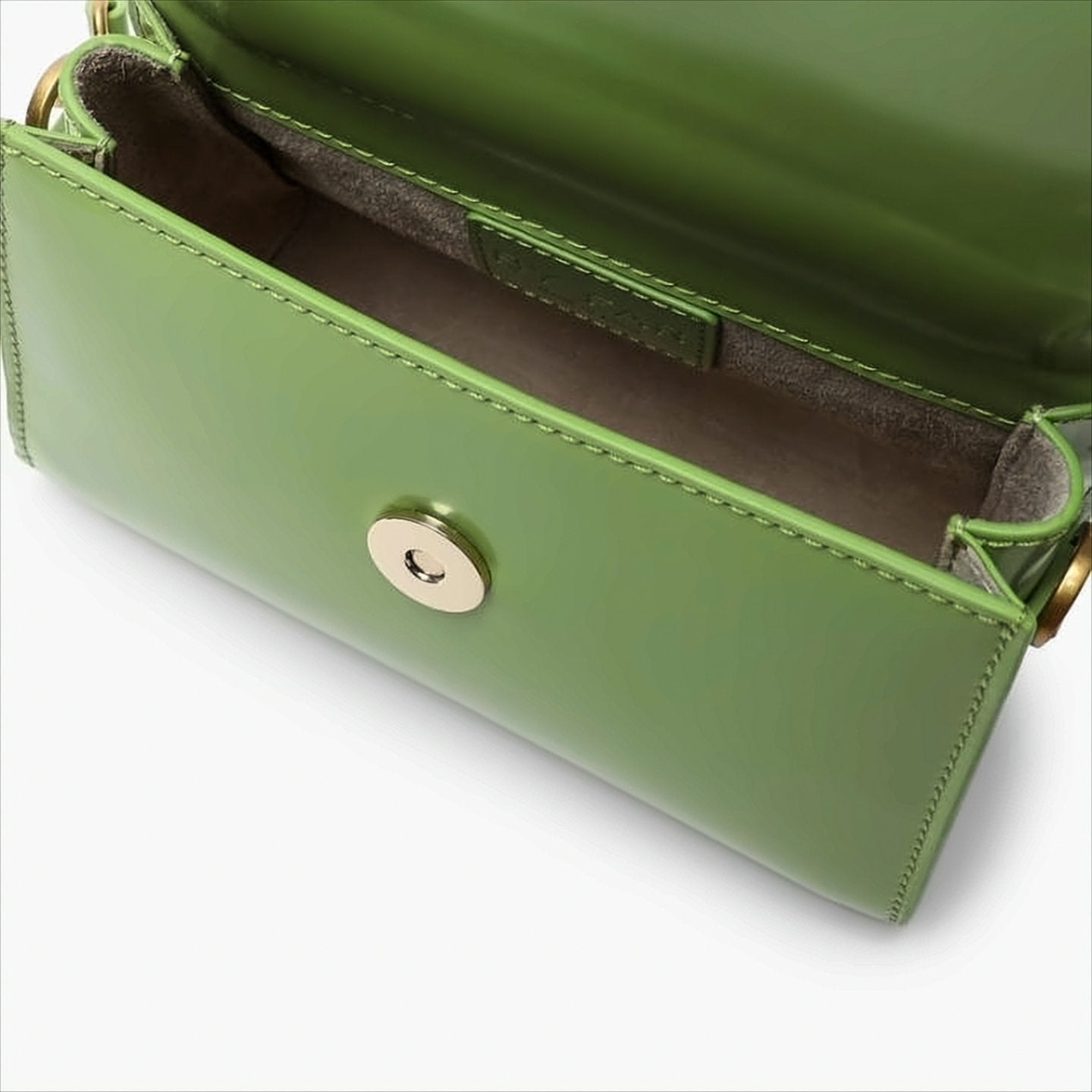 Semi-Patent Leather Top-Handle Bag with Gold-Tone Hardware