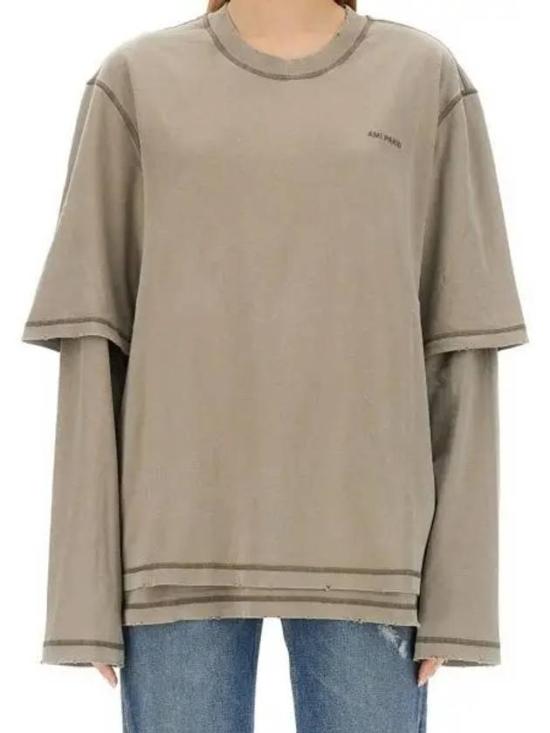 Layered Long-Sleeve Top with Short-Sleeve Overlay