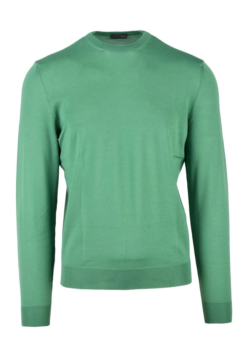 Crew Neck Merino Wool Sweater - Mint Green