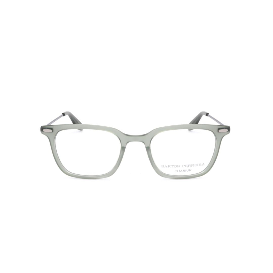 Bp5040 491fq Translucent Greenish-Grey Rectangular Eyeglasses with Metal Temples