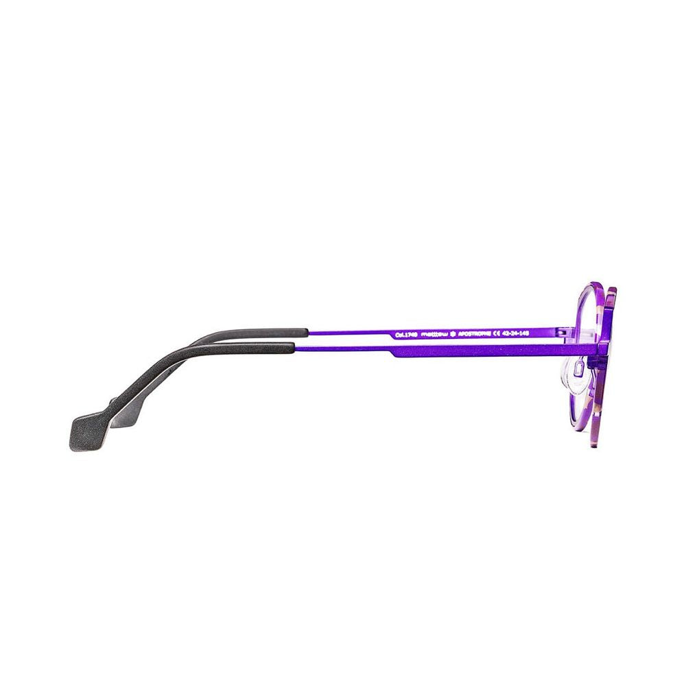 Apostrophe Neon Purple Titanium Round Eyeglasses