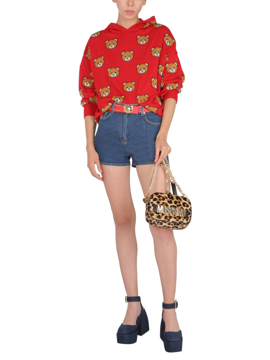Mid-Thigh Denim Bermuda Shorts