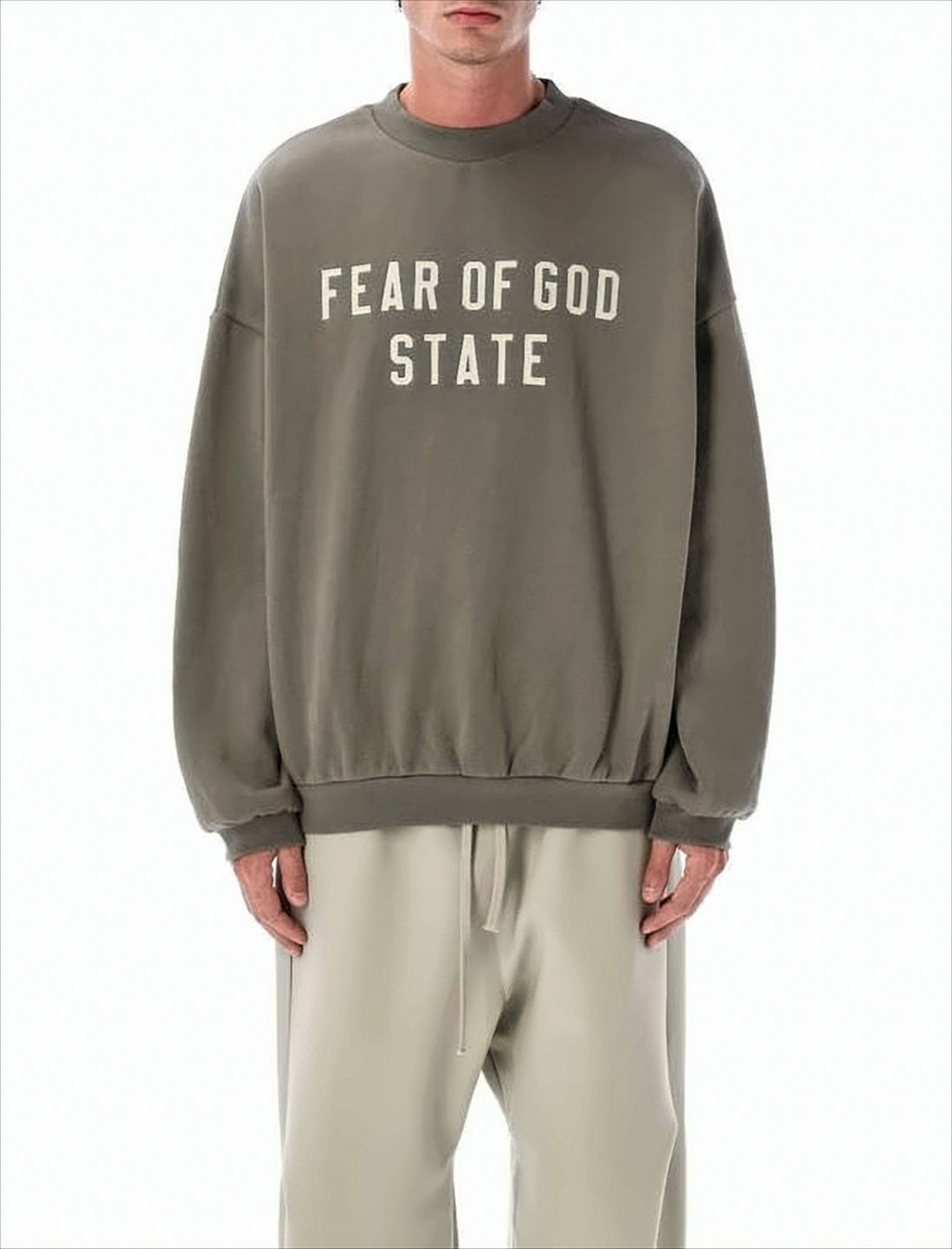Brown Oversized Pullover Sweatshirt with Bold Text