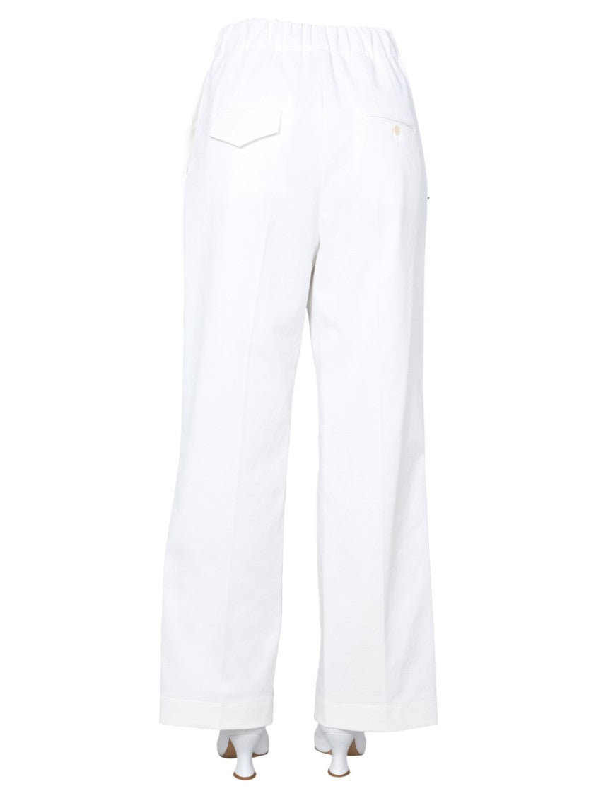 Lightweight Wide Trousers With Elasticated Waistband