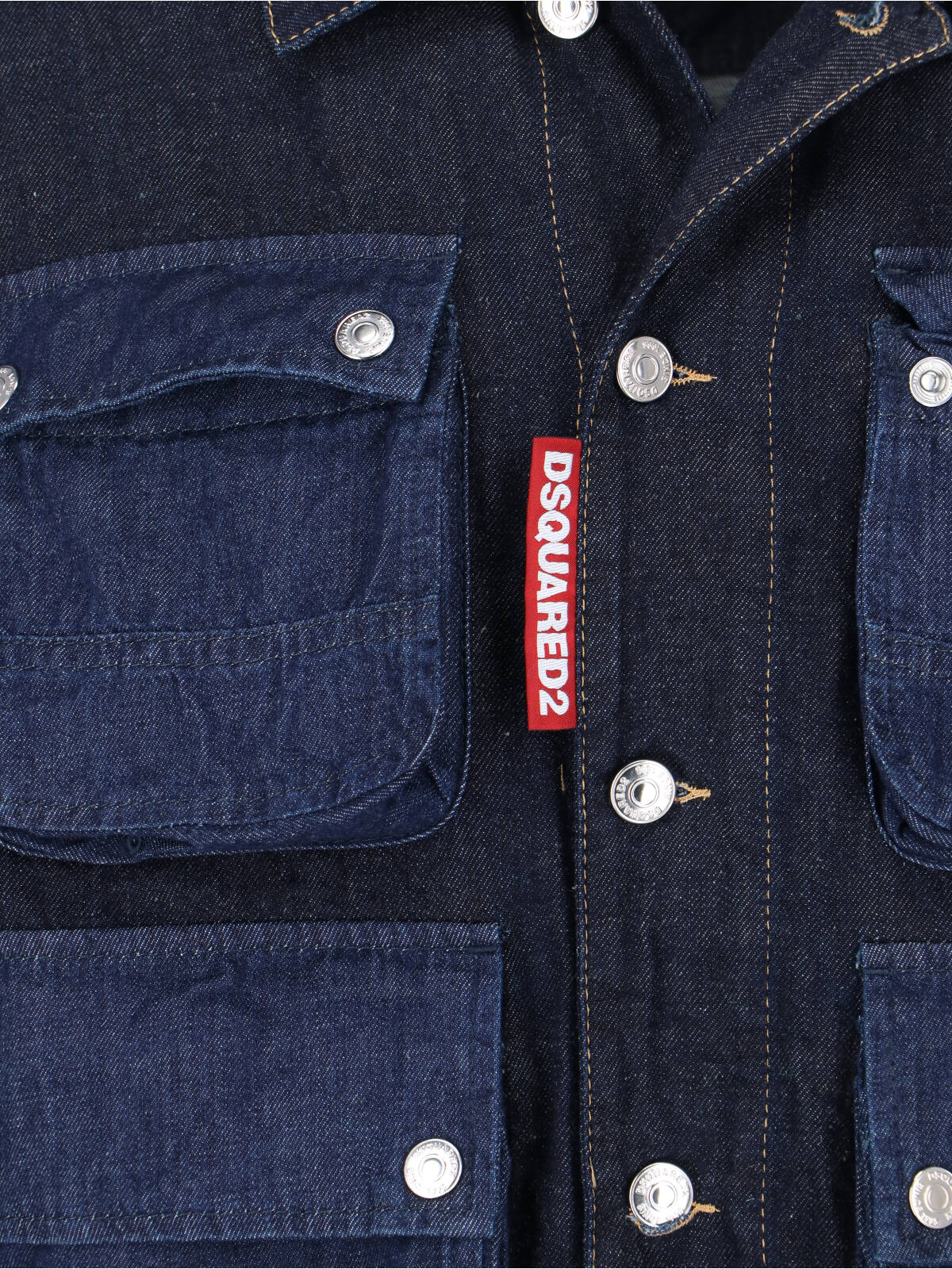 Blue Cargo Denim Cotton Hemp Jacket