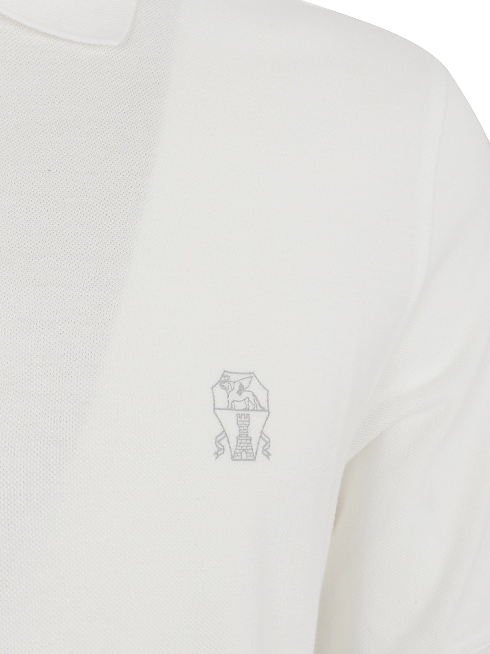 Beige Polo Shirt With Partial Button Placket