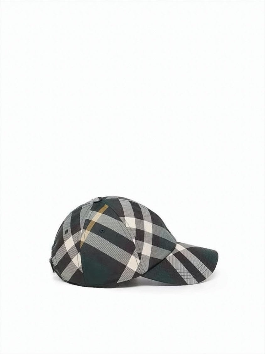 Neutral Check Pattern Baseball Cap