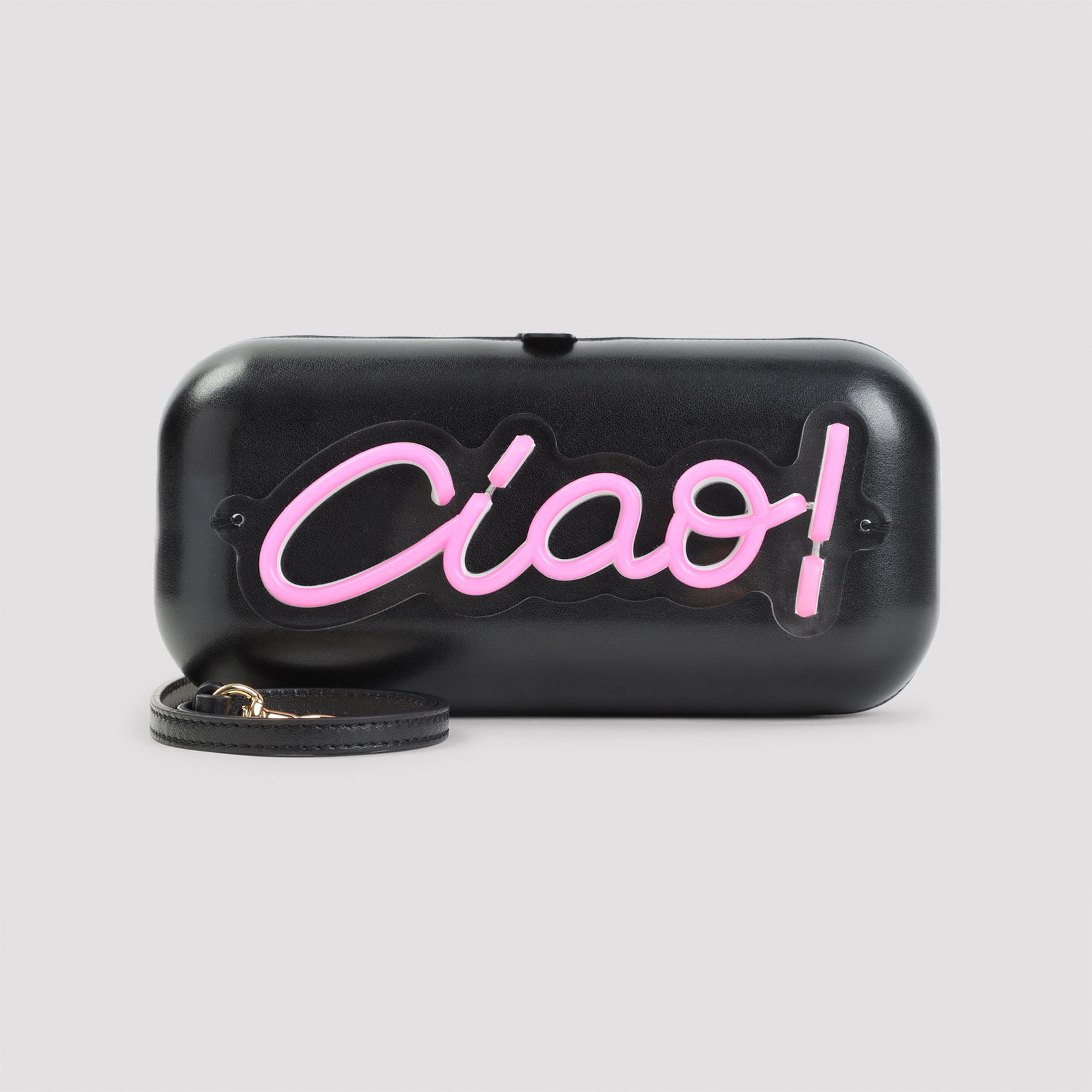 Black Polyurethane Shoulder Bag