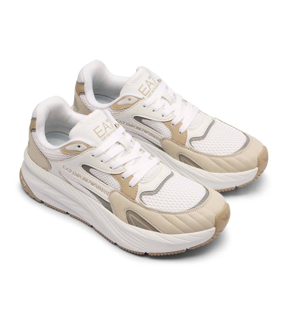 Layered Sneakers with Fabric