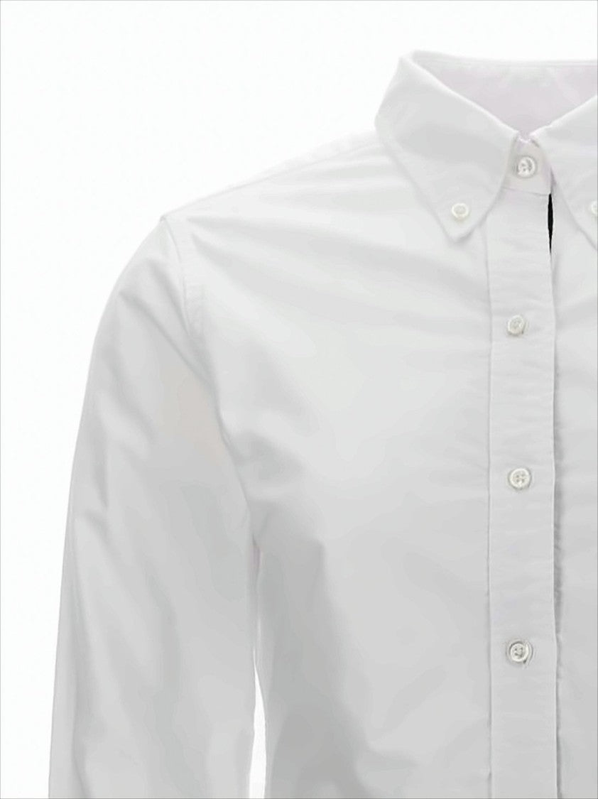 Classic Button-Down Shirt with Crisp Collar and Curved Hem