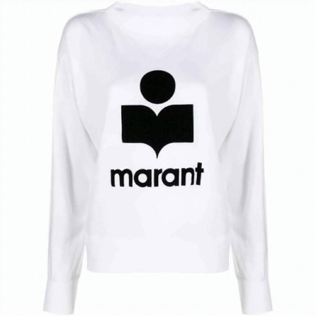 Long-Sleeved Linen Top with Bold Logo
