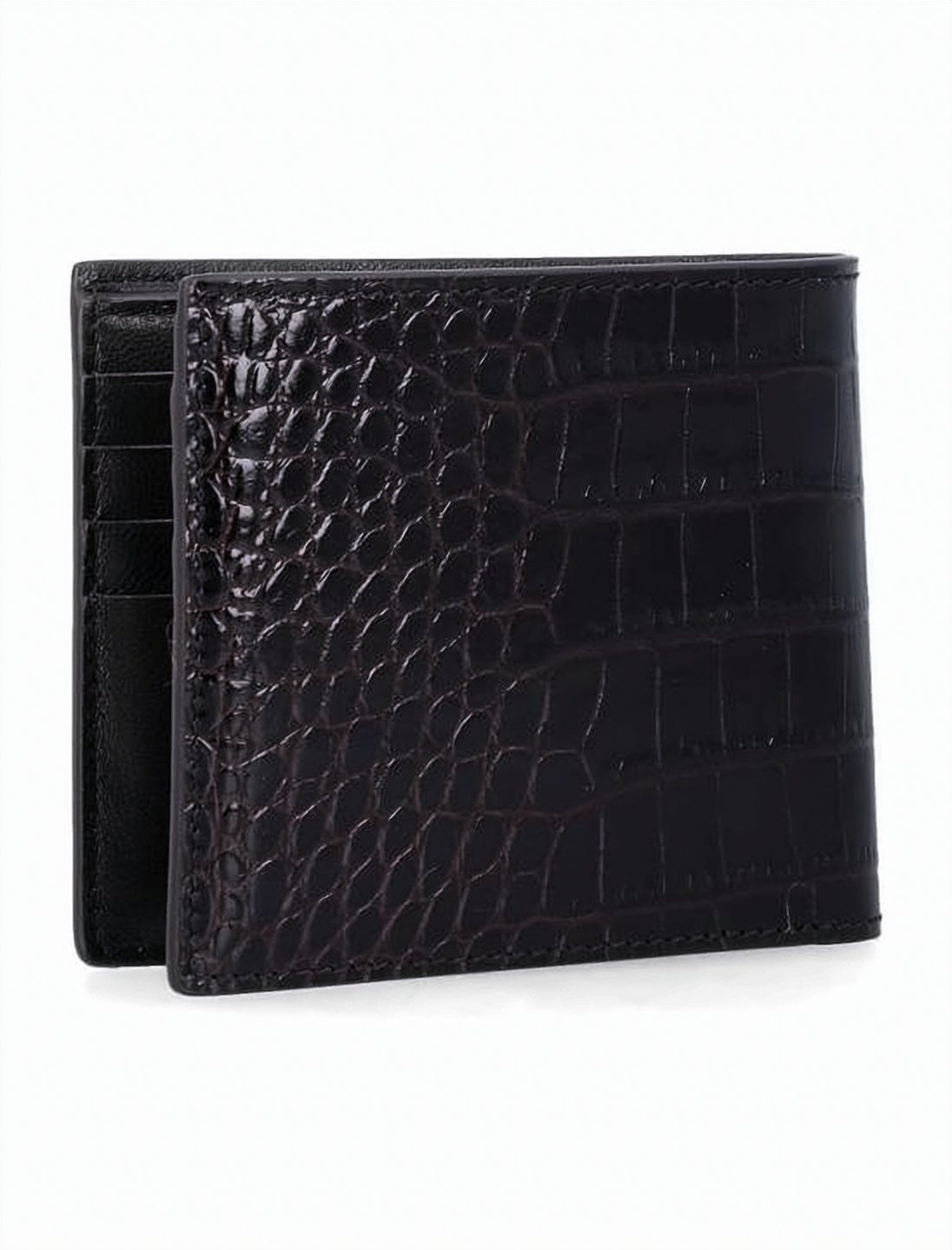 Textured Crocodile Pattern Bifold Wallet by Tom Ford