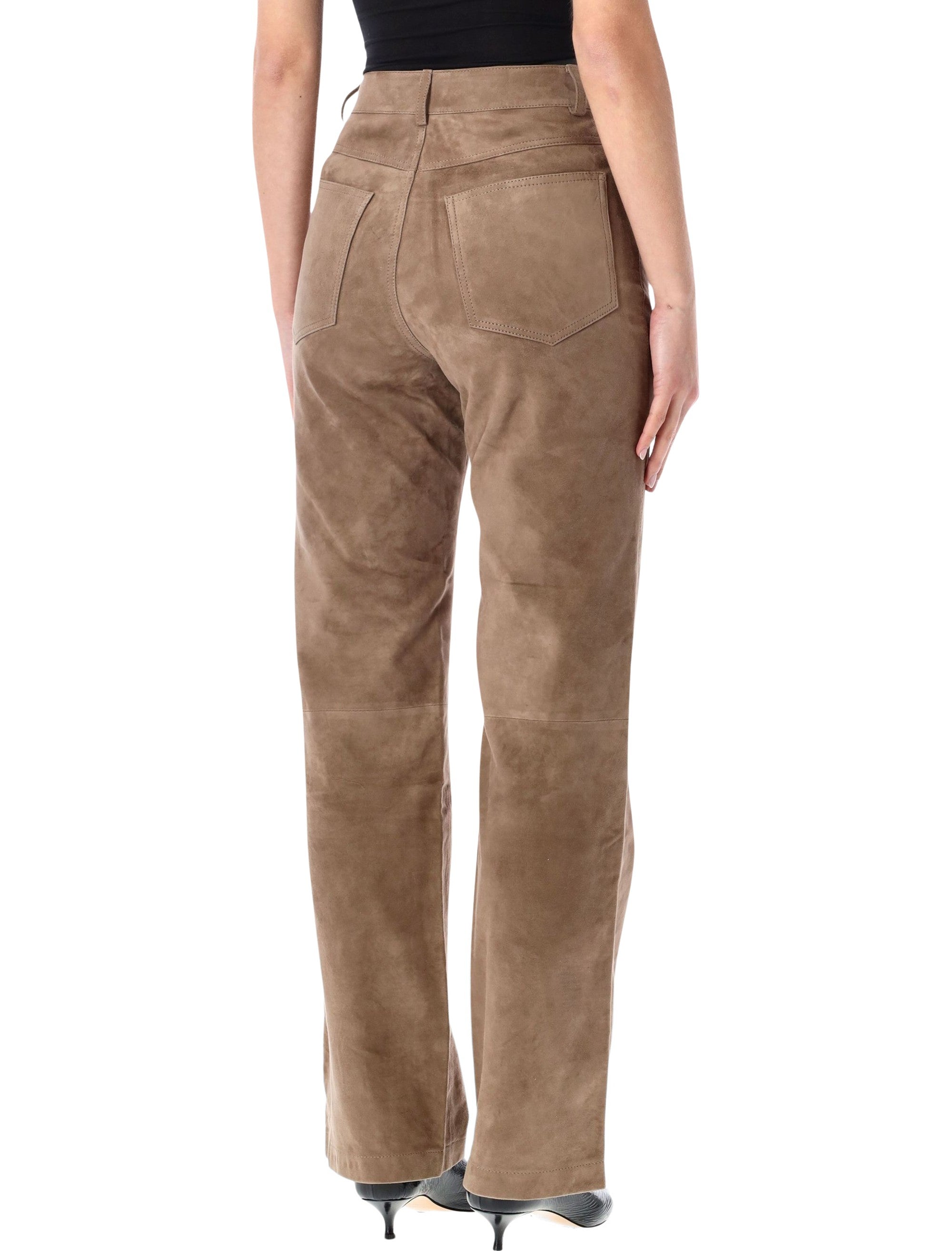 Straight Suede Pants