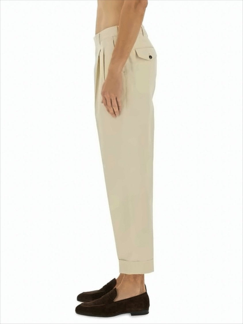 Tailored Fit Straight Pants with Pleated Front
