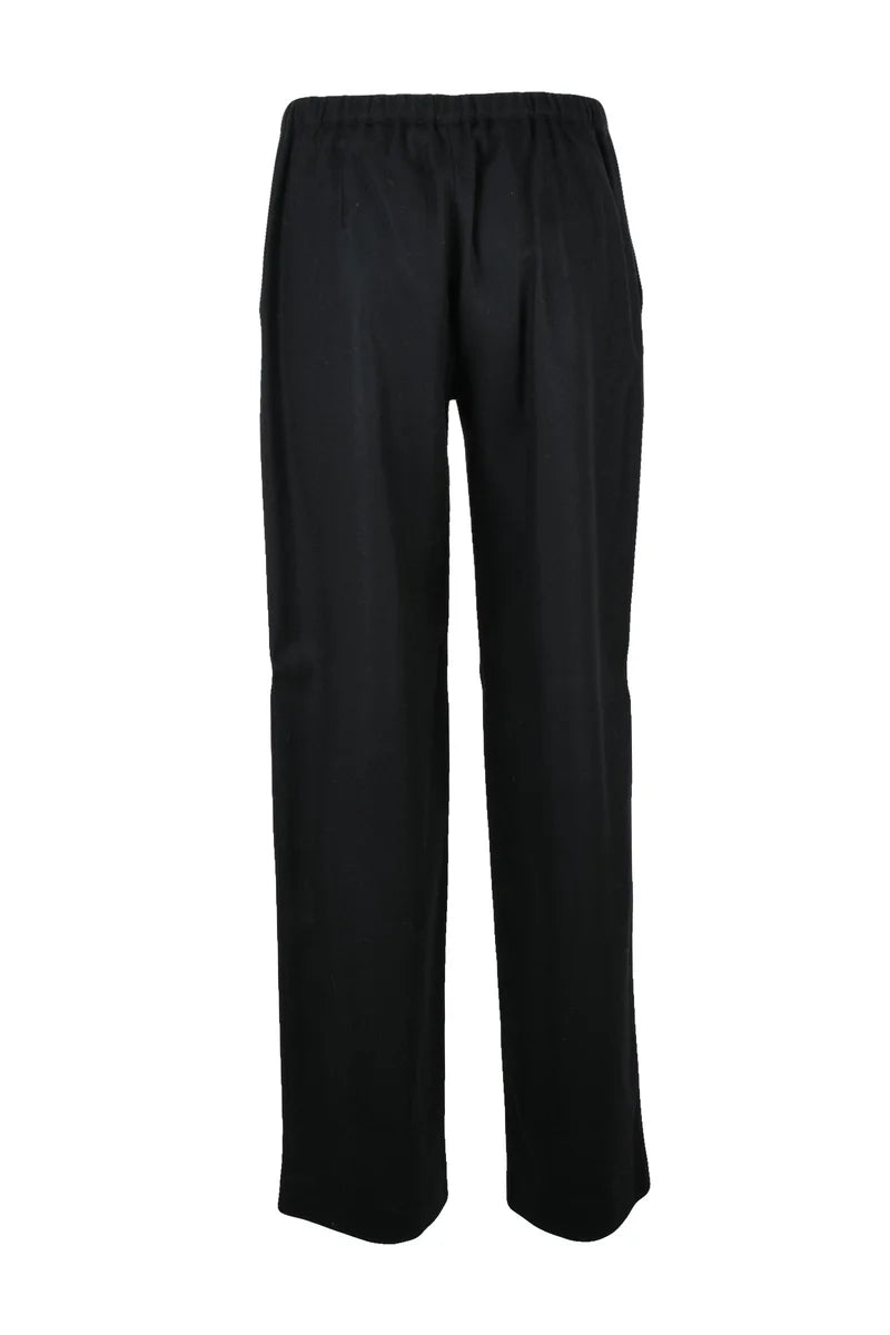 Straight-Leg Black Trousers with Relaxed Fit