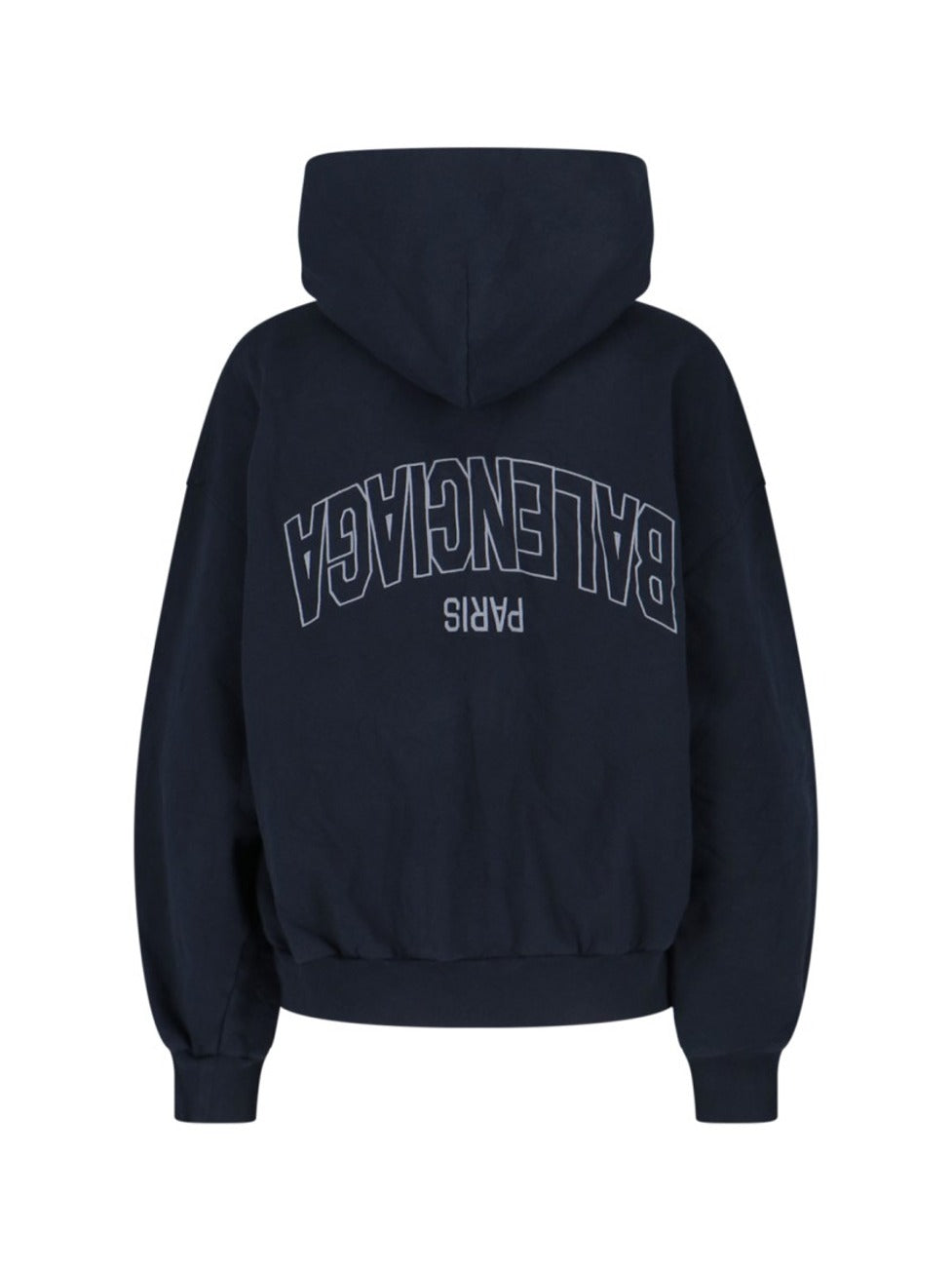 Flipped Uni Black Zip Hoodie With Back Logo