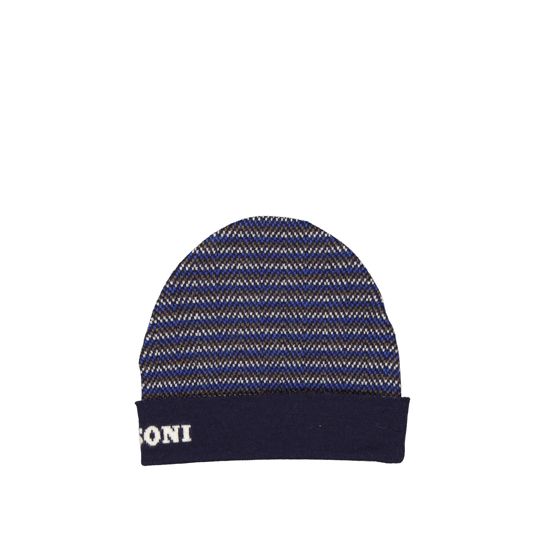 Textured Knit Wool Hat With Ribbed Trims