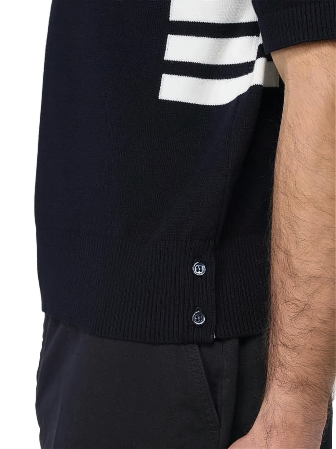 Short-Sleeved Polo Shirt with Contrasting Stripes