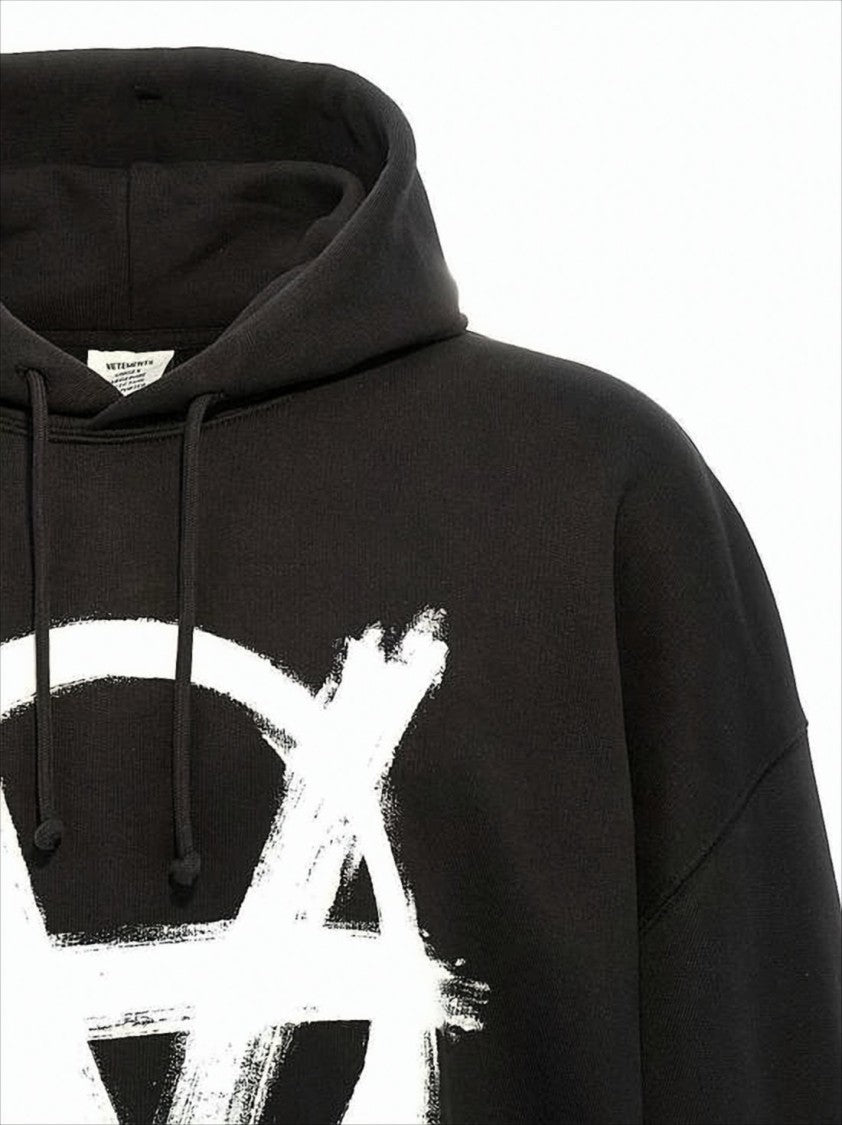 Oversized Black Hoodie with Graphic Logo