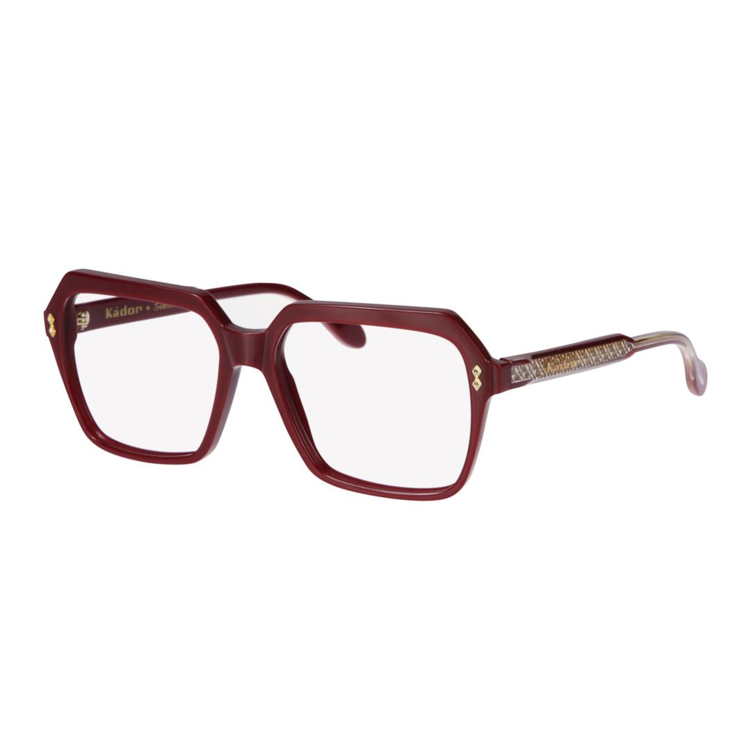 Giada Glamour Oversized Square Frame Eyeglasses with Gold Detailing