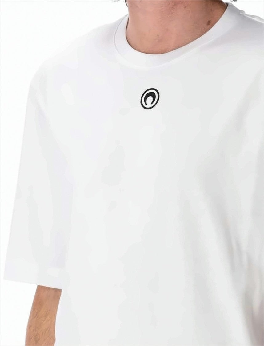 Plain White Short-Sleeved T-Shirt with Minimalist Logo
