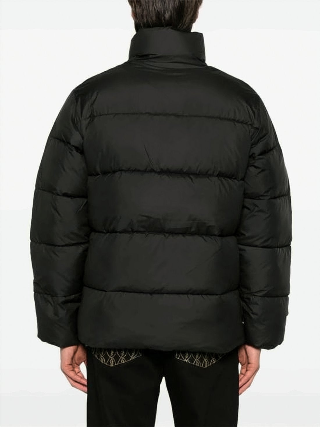 High Collar Black Puffer Jacket