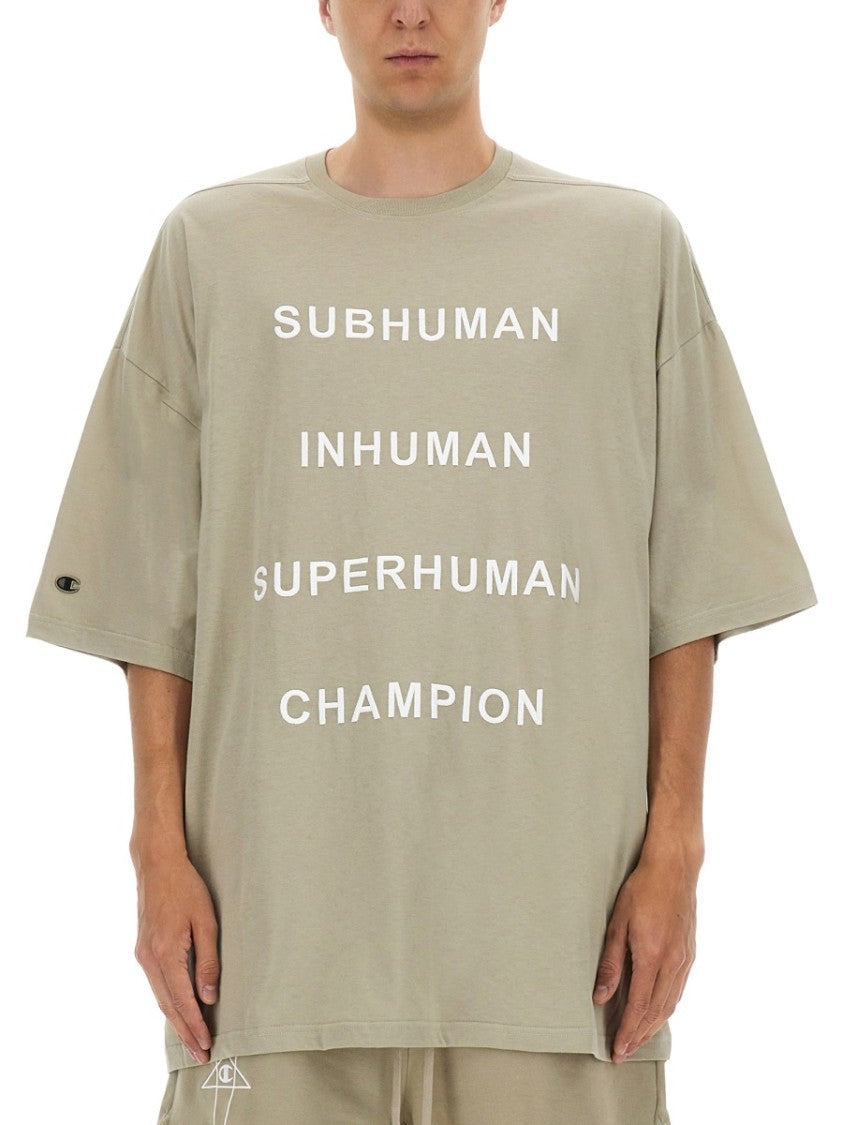 Relaxed Fit Cotton Tee With Contrasting Text