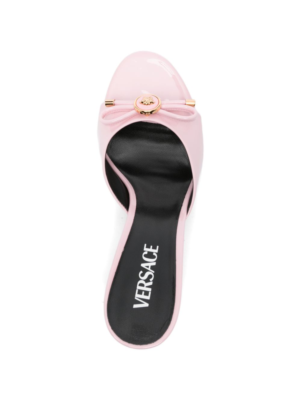 Glossy Finish Sandals With Delicate Bow