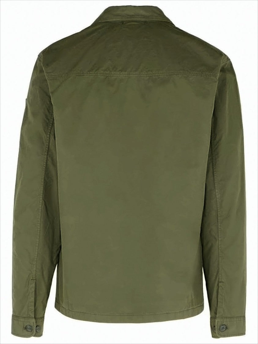 Boxy Cropped Long-Sleeve Shirt with Flap Pockets