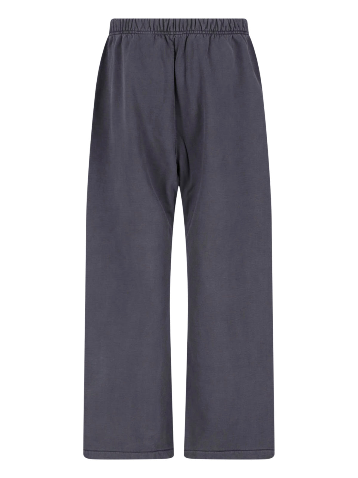 Beige Wide-Leg Drawstring Cotton Trousers