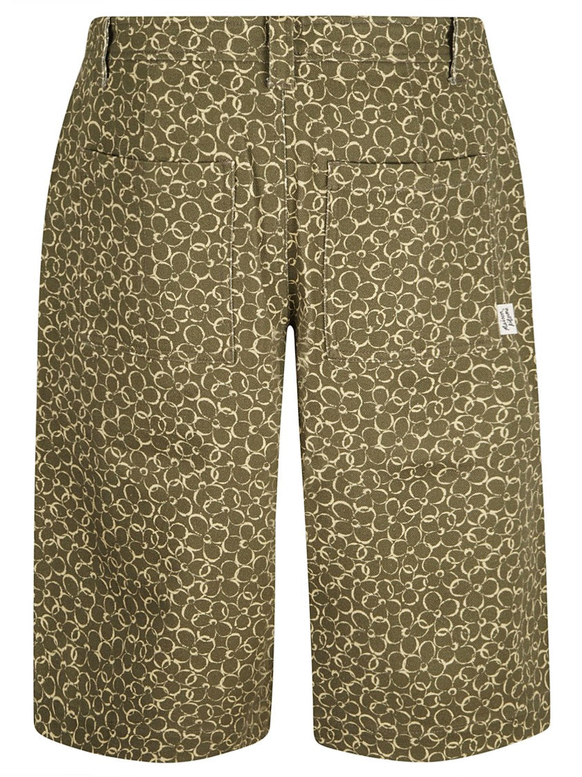 Classic Cut Shorts With All-Over Circular Pattern