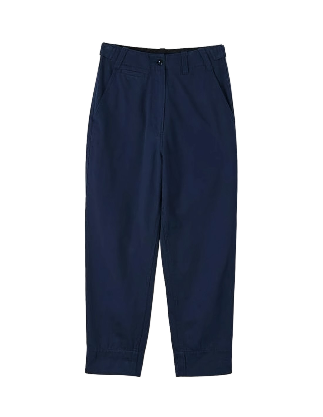 Tailored Blue Straight Pants with Pleated Details