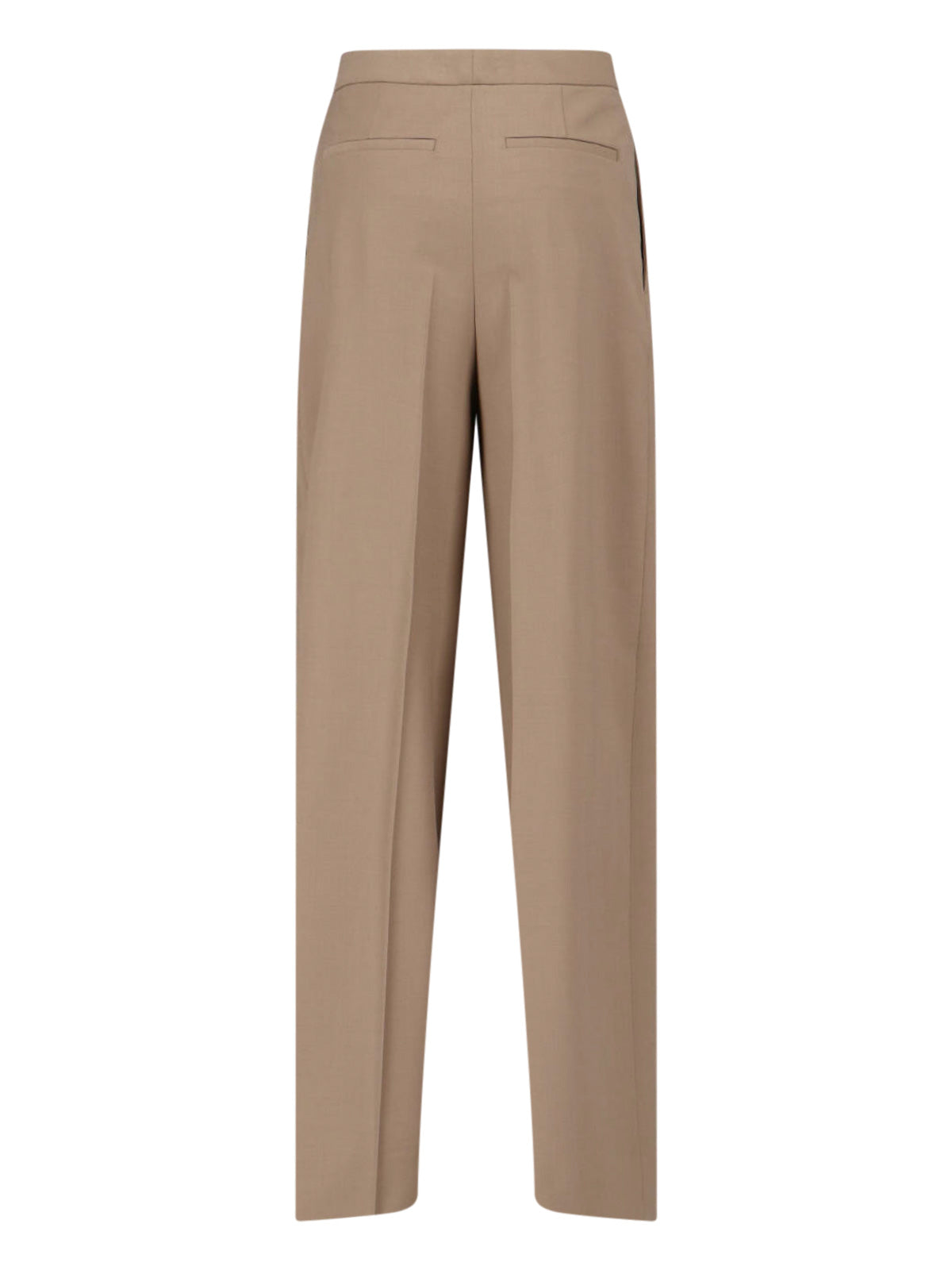 Brown Wool Blend Tailored Trousers